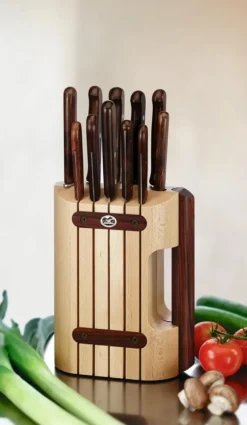 Bloc porte-couteaux Wood, 11 pièces