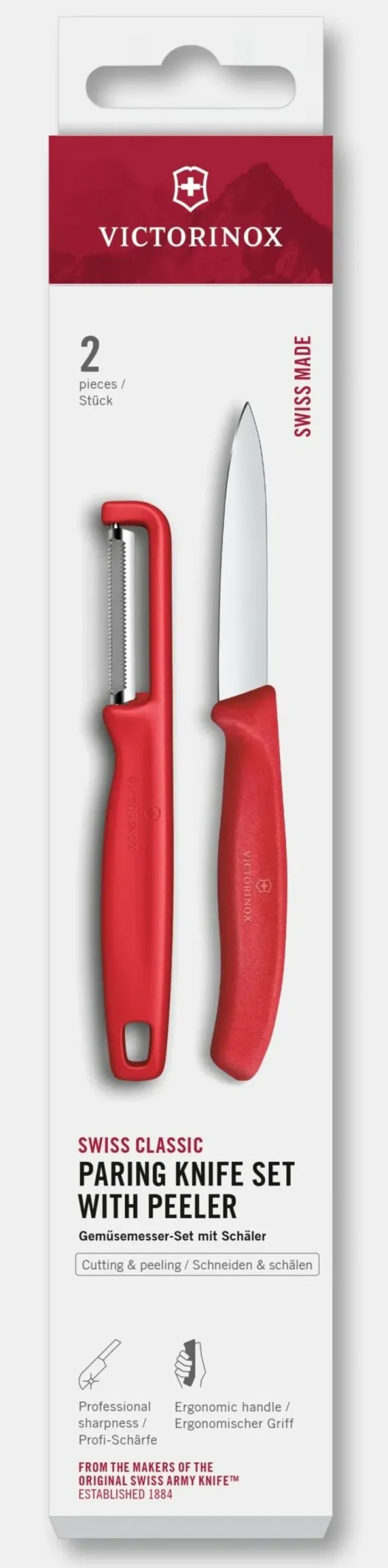 Set de couteaux d’office Swiss Classic avec éplucheur en I, 2 pièces